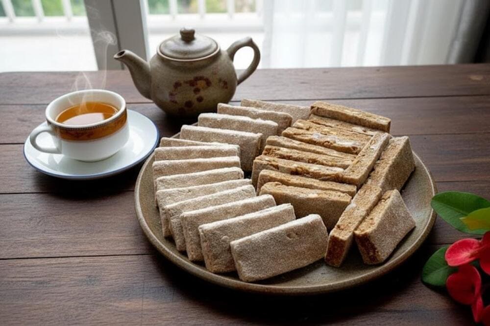 Ch&egrave; lam thơm m&ugrave;i gừng, b&eacute;o ngậy của lạc